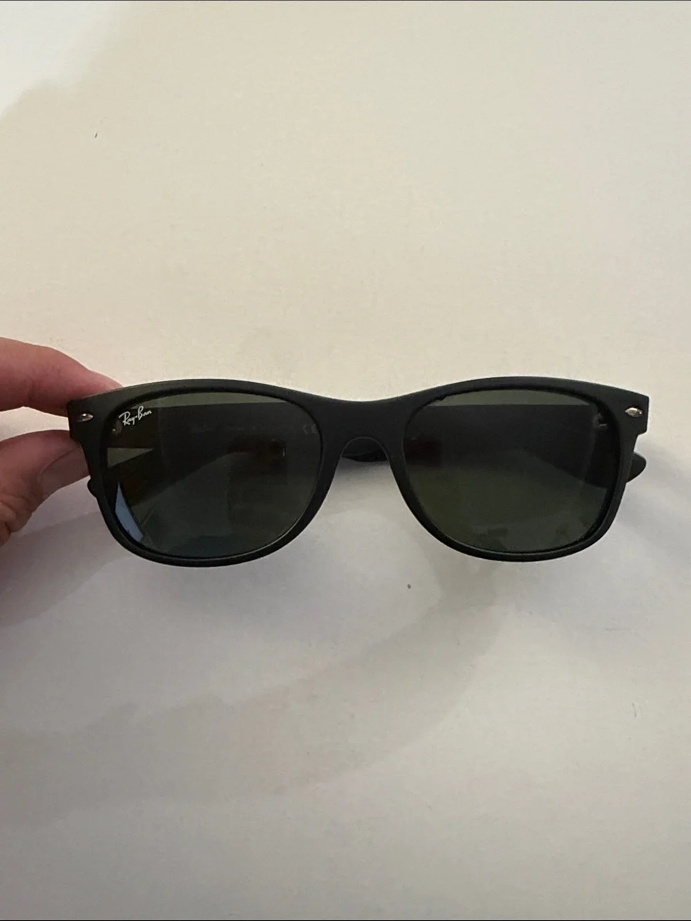 Ray-Ban 2132 New Wayfarer Matte Black Frame with Dark Green Lenses Sunglasses